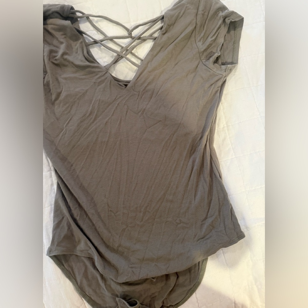 HYFVE Olive Green Crisscross Bodysuit